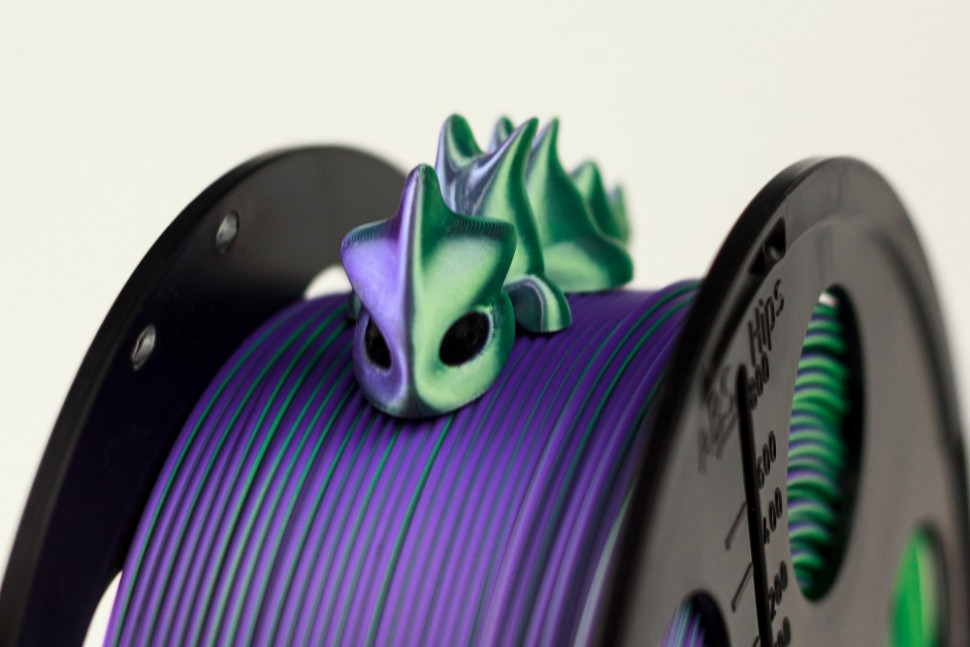 Трехцветный PLA шелк фиолетовый зеленый флуоресцентный желтый пластик Bestfilament для 3D-принтеров 1 кг (1,75 мм)