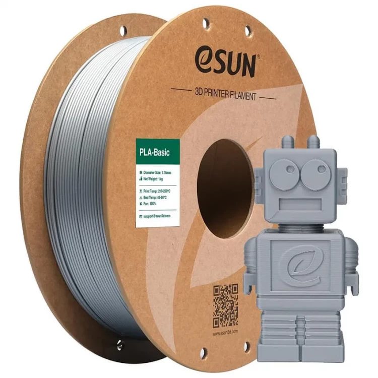 PLA-BASIC пластик для 3D печати eSUN серебряный, 1,75 мм, 1 кг