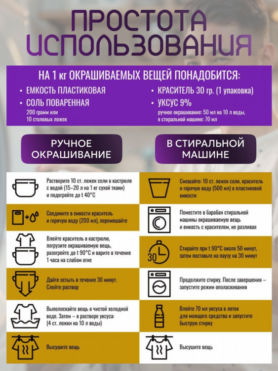 Набор красителей для натуральных тканей Дымка рассвета BFcolor 2 шт