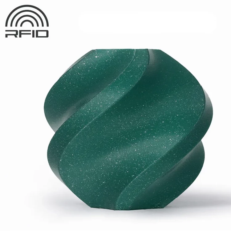 PLA Sparkle пластик для 3D печати Bambu Lab альпийскый зелень с блестками, 1,75 мм, 1 кг (на катушке)