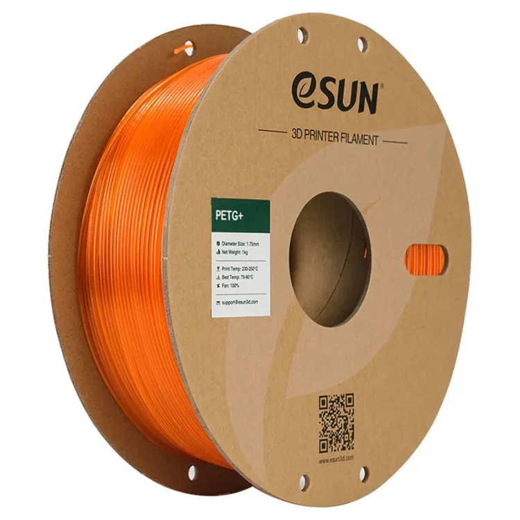 PETG+ пластик для 3D печати eSUN полупрозрачный оранжевый, 1,75 мм, 1 кг