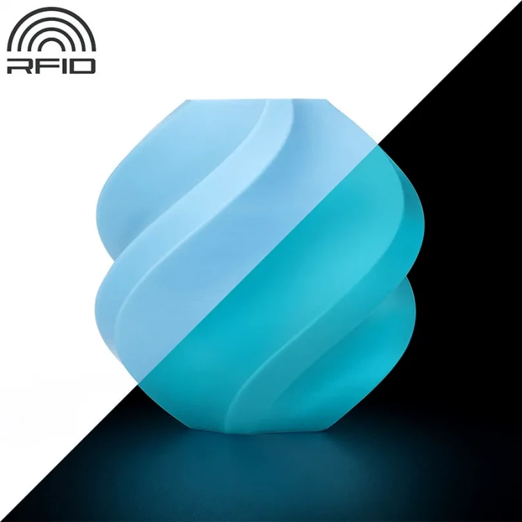 PLA Glow пластик для 3D печати Bambu Lab светящийся голубой, 1,75 мм, 1 кг (на катушке)