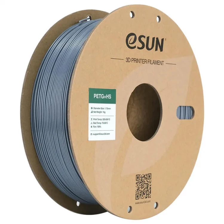PETG+HS пластик для 3D печати eSUN серый, 1,75 мм, 1 кг