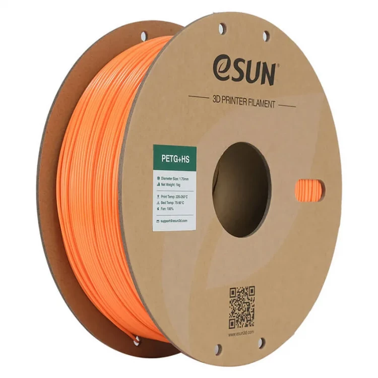 PETG+HS пластик для 3D печати eSUN оранжевый, 1,75 мм, 1 кг