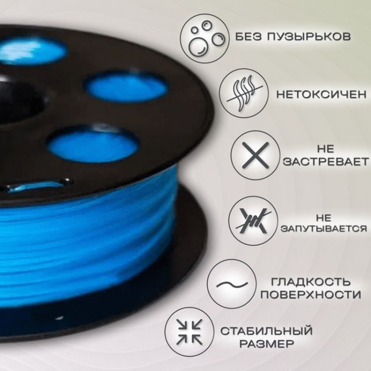PLA голубой флуоресцентный пластик для 3D-принтеров Q3T Filament 1 кг (1,75 мм)