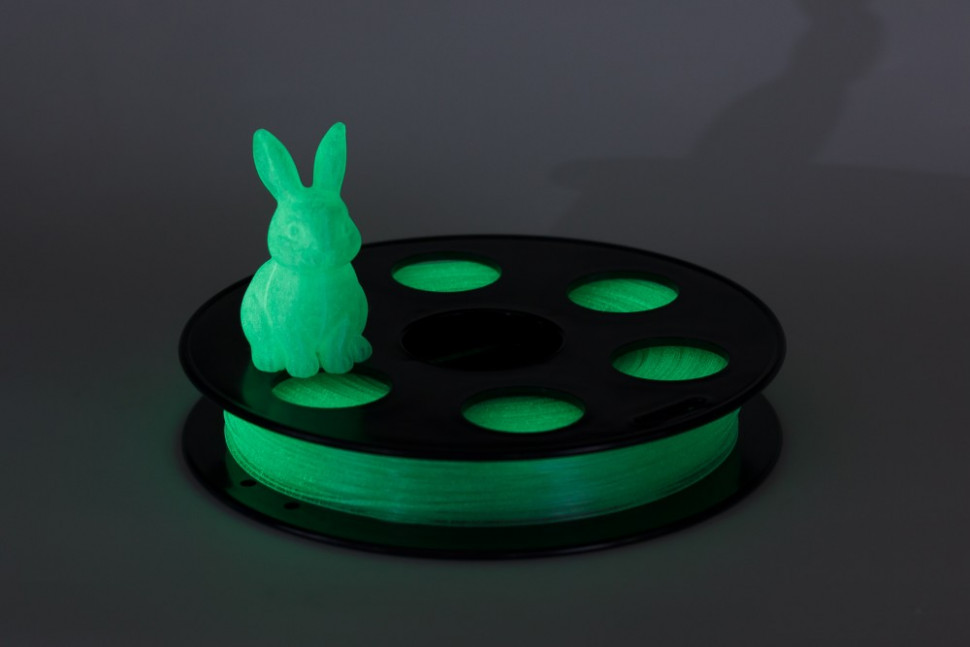 Светящийся в темноте PETG пластик Bestfilament для 3D-принтеров, цвет зелёный, 0,5 кг (1,75 мм)