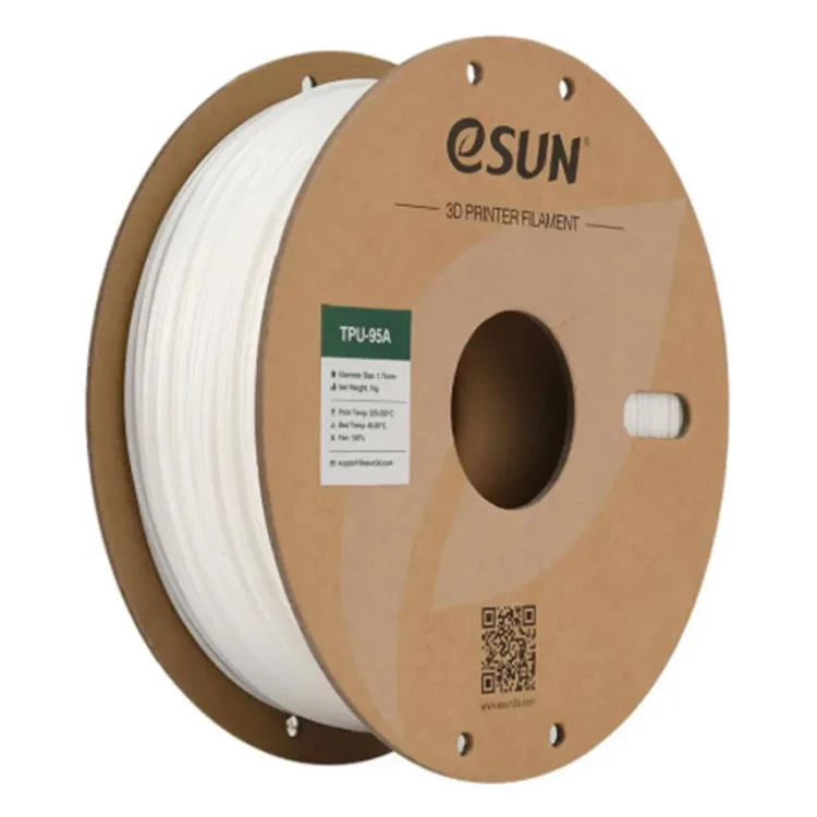 TPU-95A пластик для 3D печати eSUN белый, 1,75 мм, 1 кг