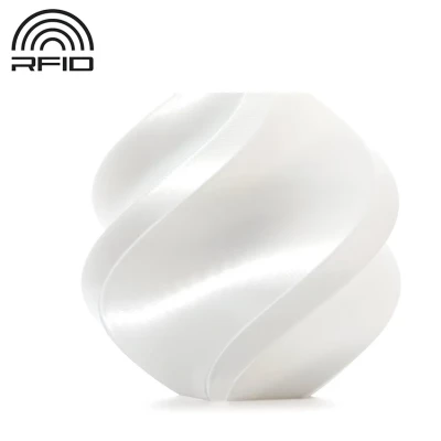 PLA Silk пластик для 3D печати Bambu Lab белый, 1,75 мм, 1 кг (на катушке)