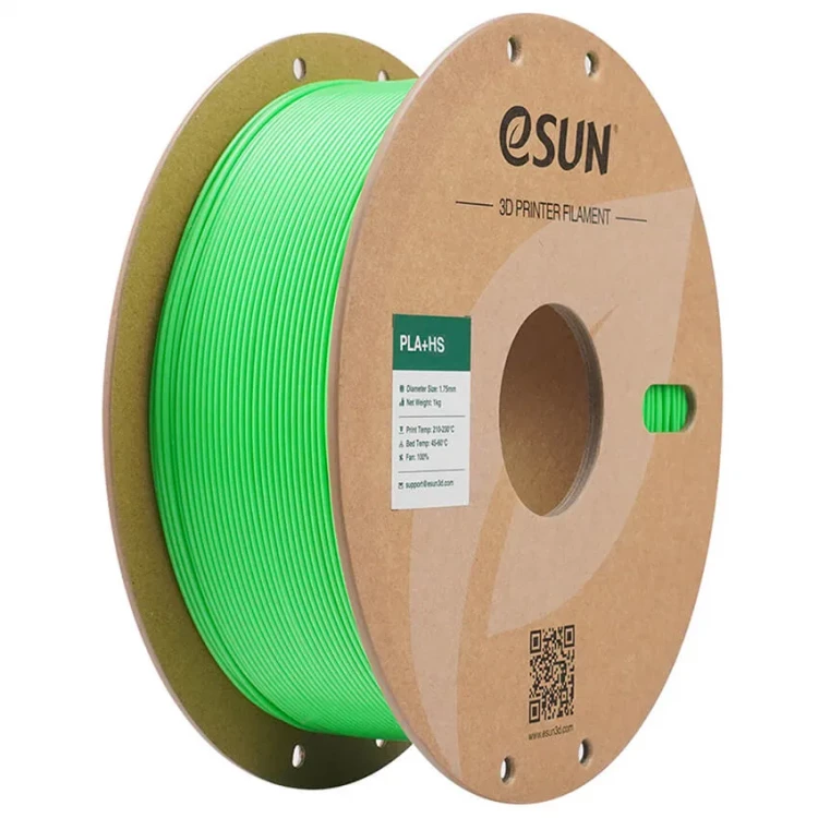 PLA+HS пластик для 3D печати eSUN зелёный, 1,75 мм, 1 кг